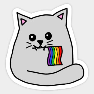 pride flag cat Sticker